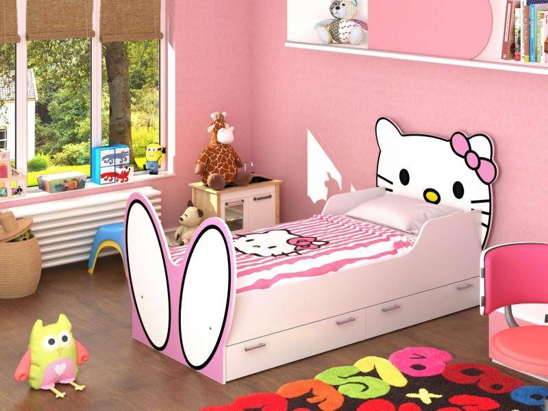 кровать hello kitty! с бязевым матрацем в Туле