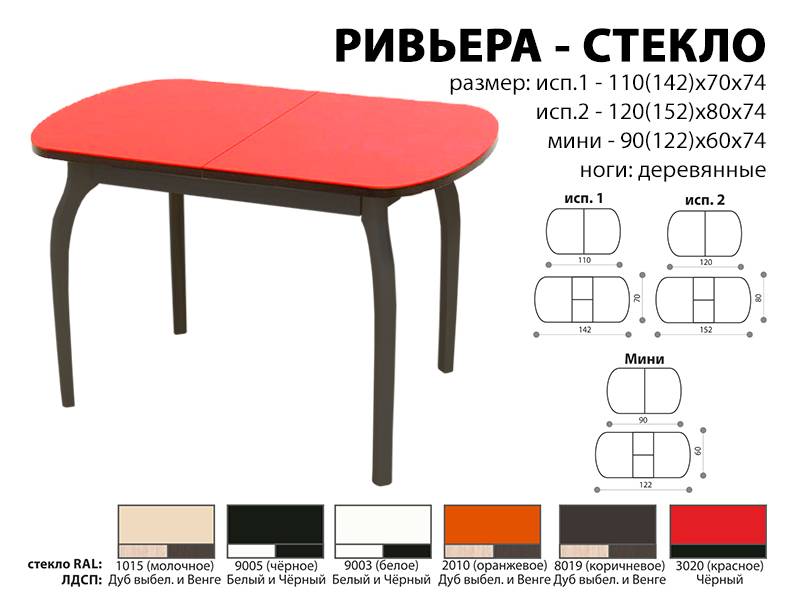 стол обеденный ривьера стекло в Туле