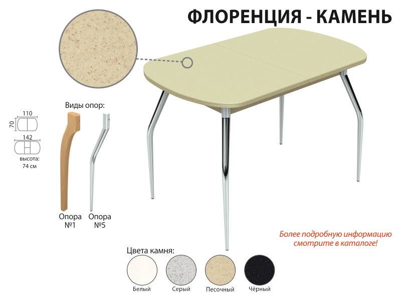 обеденный стол флоренция-камень в Туле