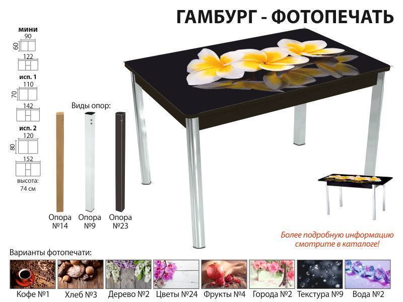 стол обеденный гамбург фотопечать в Туле