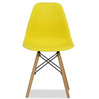 стул деревянный pc-015 желтый ножки дерево (eames style) в Туле