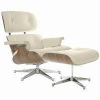 кресло eames style lounge chair & ottoman кремовое в Туле