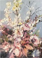 картина маслом красивые цветы 90*120 см. в Туле