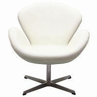 кресло swan chair экокожа белое в Туле