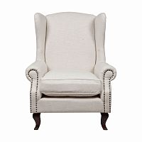 кресло мягкое с ушами белое collins wingback chair в Туле