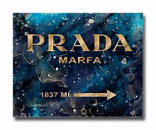 постер prada mafia на синем в золотом a4 в Туле