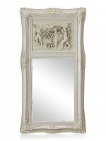 зеркало настенное прямоугольное в высокой белой раме францини distressed chalk white в Туле