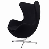 кресло arne jacobsen style egg chair черное в Туле