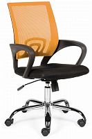 кресло компьютерное спринг(orange - black) база хром / оранжевая сетка / черная ткань в Туле