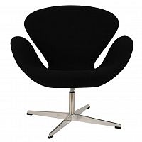 кресло arne jacobsen style swan chair черная шерсть в Туле