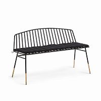 siena bench 120 черный металл черная ткань от la forma (ex julia grup) в Туле