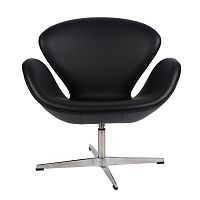 кресло arne jacobsen style swan chair черное в Туле