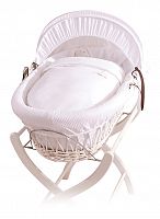 колыбель-переноска gift wicker moses basket белая, белое белье в Туле