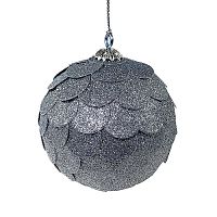 шар новогодний серебряный с блестящими чешуйками paper ball, 10 см в Туле