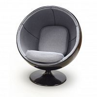 кресло ball chair черно-серое в Туле