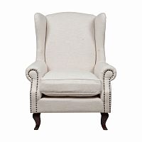 кресло collins wingback chair кремовая ткань в Туле