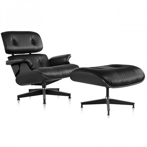 кресло eames style lounge chair черное в Туле