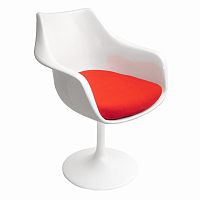 кресло tulip armchair бело-красное шерсть в Туле