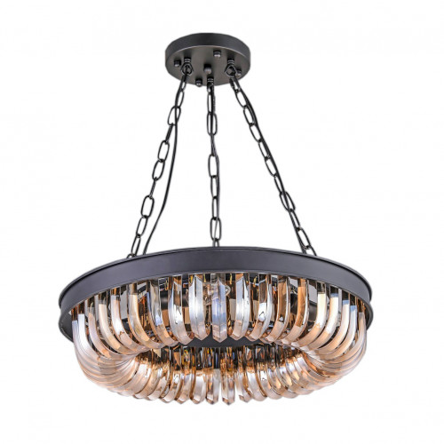 люстра terra black amber d50 черная, стекло янтарного цвета в Туле