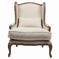 кресло мягкое с ушами lorraine chair with burlap бежевое в Туле