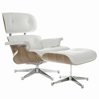 кресло eames style lounge chair & ottoman белое в Туле