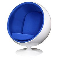 кресло eero ball chair синее с белым в Туле