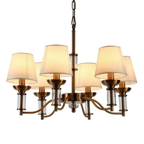 люстра walters 6 от delight collection прозрачная/бежевая/латунь в Туле