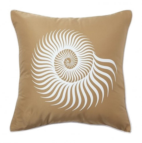 подушка с рисунком морской раковины sea shell mustard в Туле