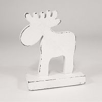 украшение новогоднее на подставке олень белый white reindeer, 15х11х5 см в Туле