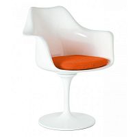 кресло tulip armchair бело-оранжевое шерсть в Туле