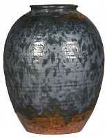 ваза керамическая объемная 32 см antiqued черная с рисунком в Туле