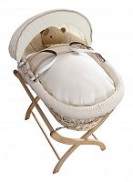 колыбель-переноска premium moses basket натуральная, кремовое белье в Туле