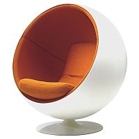 кресло eero ball chair бело-оранжевое в Туле