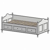 кровать-кушетка 90х190 с ящиками белая нордик в Туле
