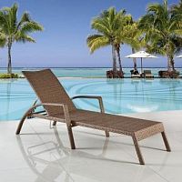 шезлонг-лежак из искуственного ротанга light brown в Туле
