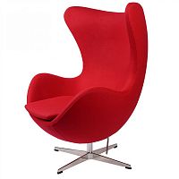 кресло arne jacobsen style egg chair красная шерсть в Туле