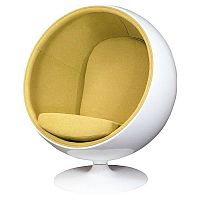 кресло eero ball chair бело-горчичное в Туле