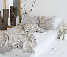 комплект плед с косами (180*220) и 2 наволочки (50*50) лён в Туле