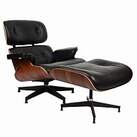 кресло eames style lounge chairчерное с коричневым в Туле