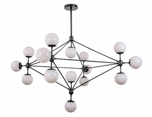 люстра modo 15 black+white черная, белые плафоны в Туле