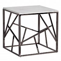 стол журнальный black chrome cube 55*55*56 см хром, белый в Туле