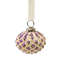 шар новогодний фиолетовый со снежным декором snow ball, 8х7х7 см в Туле