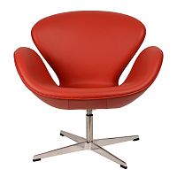 кресло arne jacobsen style swan chair красное в Туле